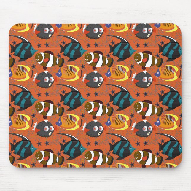 Aquatic animals pattern | ocean underwater life 42 mouse pad (Front)