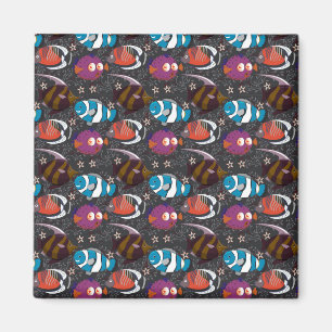 Aquatic animals pattern ocean underwater life 43 magnet