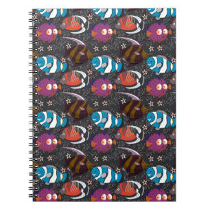 Aquatic animals pattern ocean underwater life 43 notebook