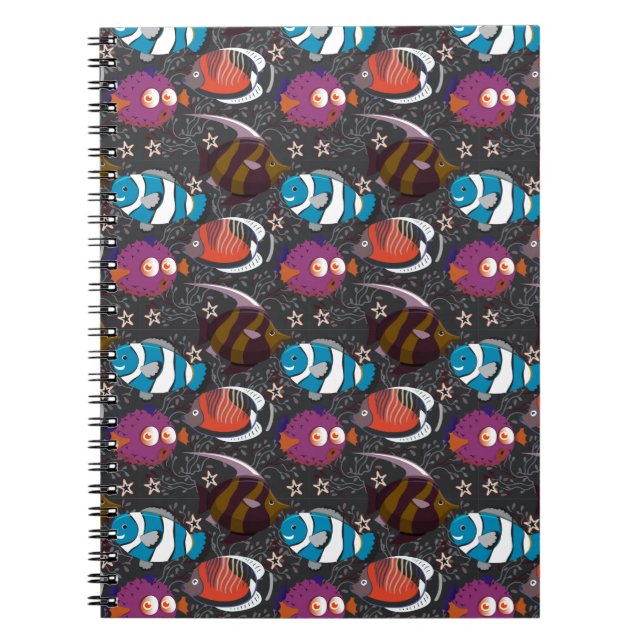 Aquatic animals pattern | ocean underwater life 43 notebook (Front)
