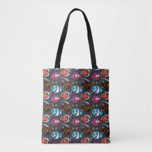 Aquatic animals pattern ocean underwater life 43 tote bag