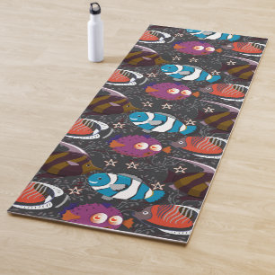 Aquatic animals pattern   ocean underwater life 43 yoga mat