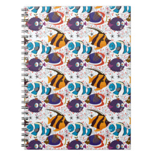 Aquatic animals pattern ocean underwater life 44 notebook