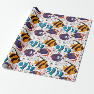 Aquatic animals pattern   ocean underwater life 44 wrapping paper