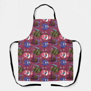 Aquatic animals pattern   ocean underwater life 46 apron