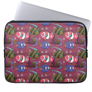 Aquatic animals pattern ocean underwater life 46 laptop sleeve