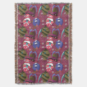 Aquatic animals pattern ocean underwater life 46 throw blanket