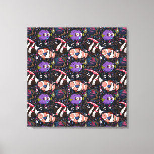 Aquatic animals pattern   ocean underwater life 47 canvas print