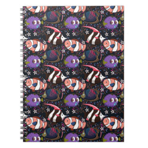 Aquatic animals pattern ocean underwater life 47 notebook