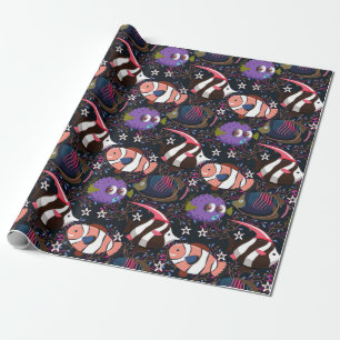 Aquatic animals pattern   ocean underwater life 47 wrapping paper
