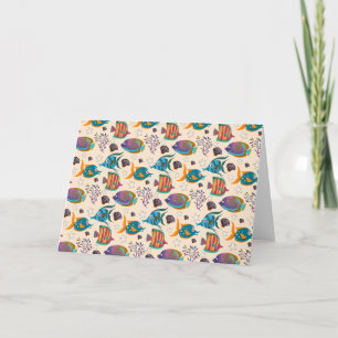 Aquatic animals pattern ocean underwater life 5 card