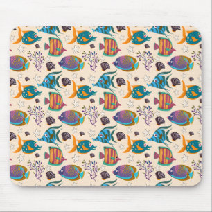 Aquatic animals pattern   ocean underwater life 5 mouse pad