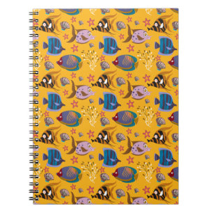 Aquatic animals pattern ocean underwater life 6 notebook