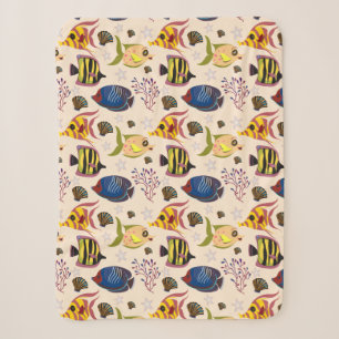 Aquatic animals pattern   ocean underwater life 7 sherpa blanket