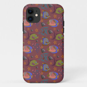 Aquatic animals pattern ocean underwater life 9 iPhone 11 case