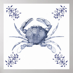 Aquatic Art ~ Pacific Ocean Common Crab Poster
