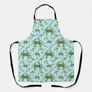 Aquatic Crabs Pattern Design Apron