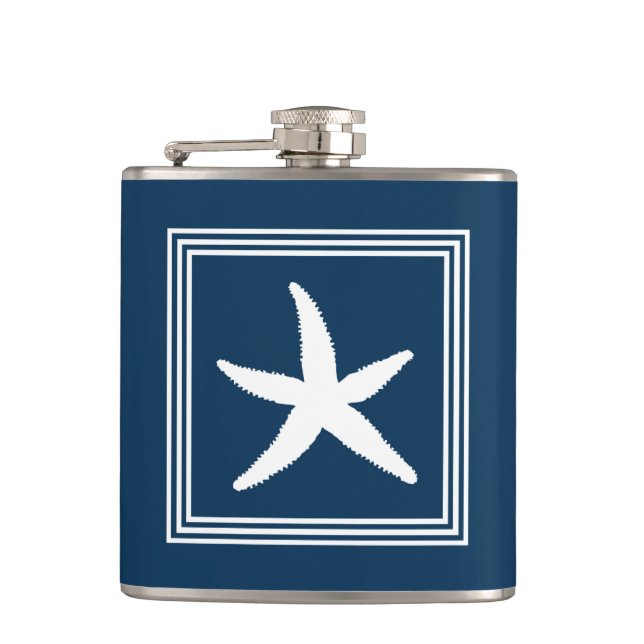 Aquatic design hip flask (Front)