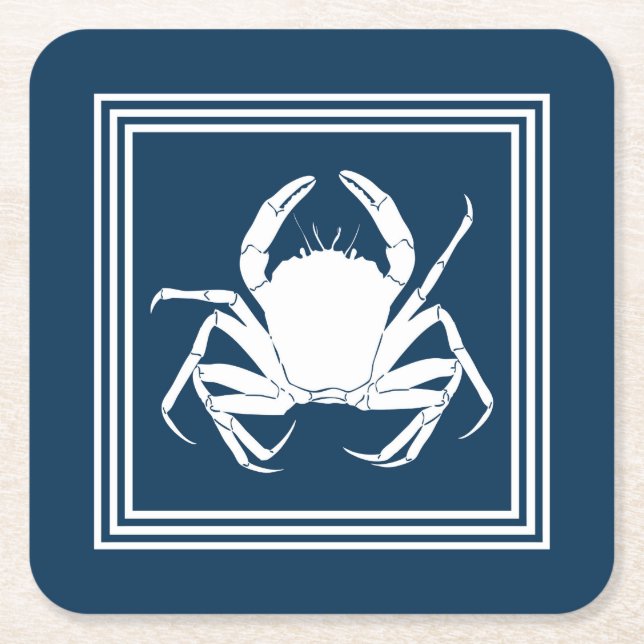 Aquatic design square paper coaster (Front)