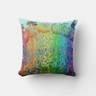 Aquatic Fantasy Throw Pillow