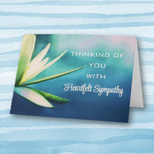 Aquatic Flower Simplistic Sympathy Card