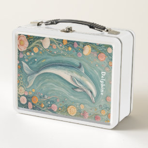 Aquatic Grace: The Dolphin's Dance Metal Lunch Box