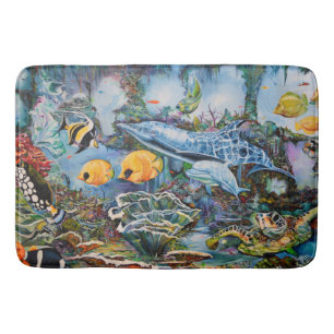 Aquatic life bath mat