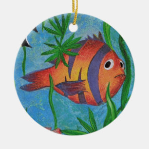 aquatic life ceramic ornament