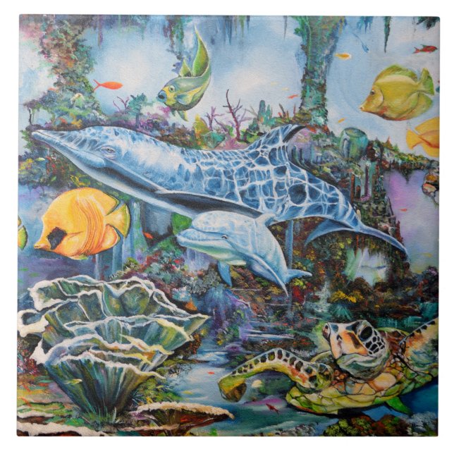Aquatic life picture tile (Front)