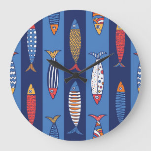 Aquatic Playtime: Kids' Fish Fantasy Large Clock