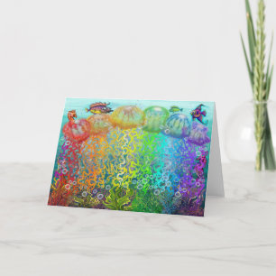 Aquatic Rainbow Jellyfish Card