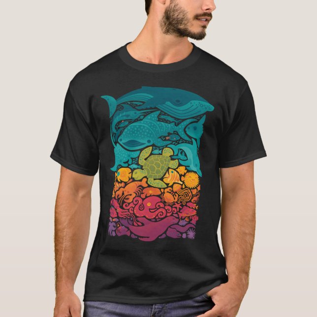 Aquatic Spectrum : Light blue T-Shirt (Front)