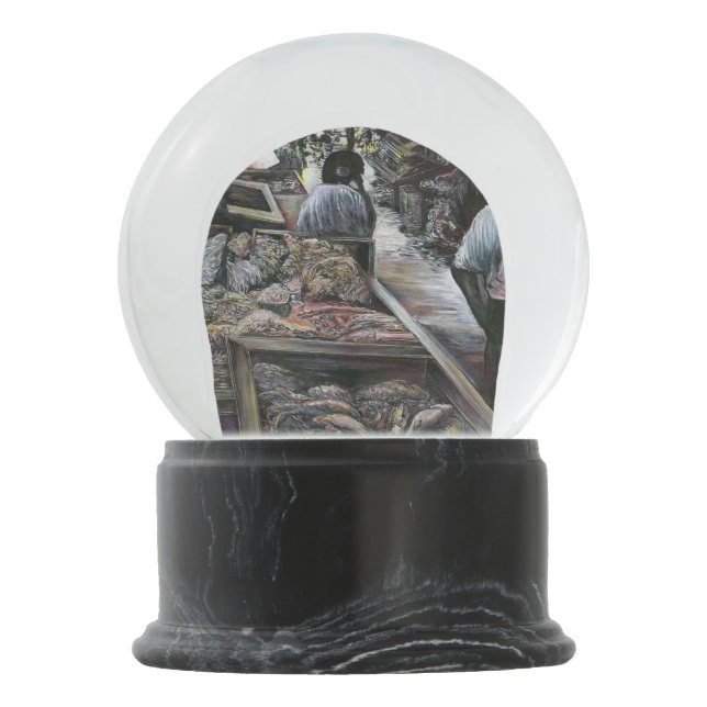 Aquatic, yet kissed with Desert Wind, Jerusalem Snow Globe (Back)