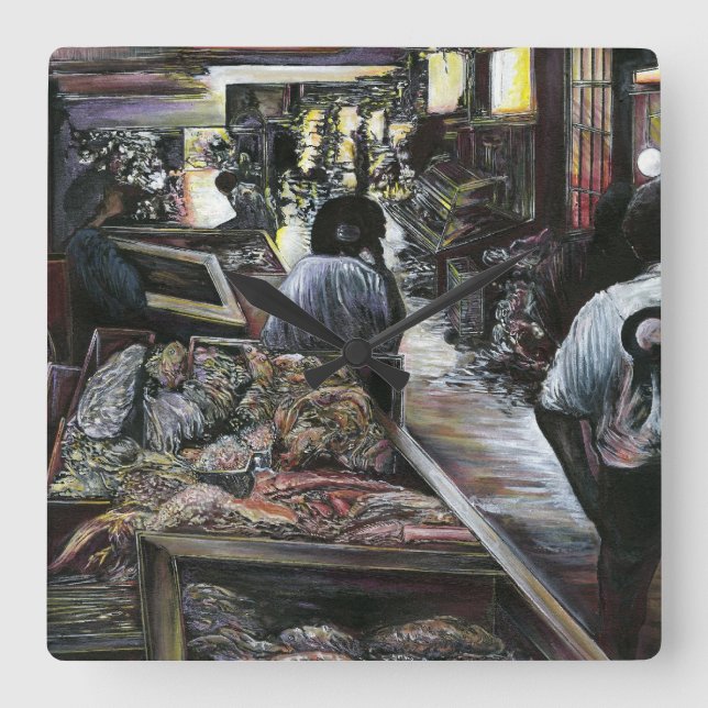 Aquatic, yet kissed with Desert Wind, Jerusalem Square Wall Clock (Front)