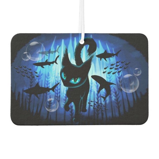Aquaticat - Surreal Cat in Deep Ocean Fantasy Air Freshener (Front)