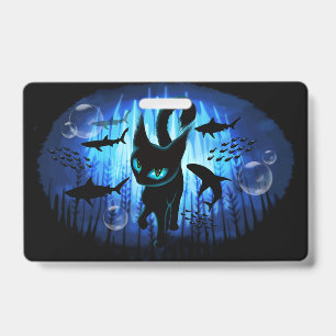 Aquaticat - Surreal Cat in Deep Ocean Fantasy Badge