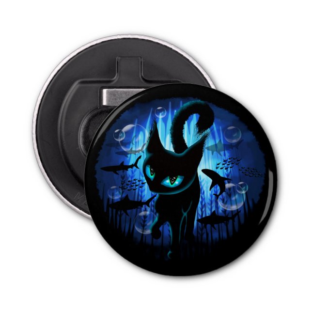 Aquaticat - Surreal Cat in Deep Ocean Fantasy Bottle Opener (Front)