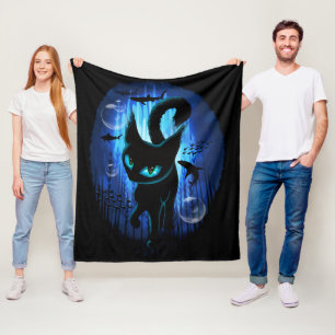 Aquaticat - Surreal Cat in Deep Ocean Fantasy Fleece Blanket