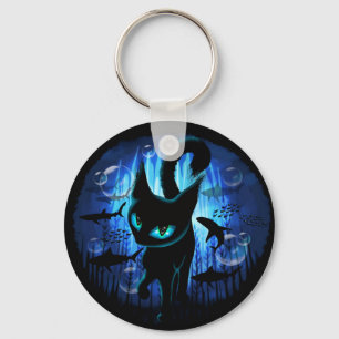 Aquaticat - Surreal Cat in Deep Ocean Fantasy Keychain