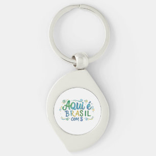 Aqui e Brasil com S Culture Keychain