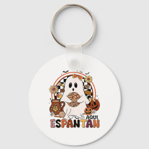 Aqui Espantan! Dia De Muertos Spanish Mexican Hall Keychain