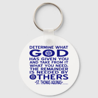 Aquinas Quote Look What God Given You Blue Keychain