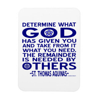 Aquinas Quote Look What God Given You Blue Magnet