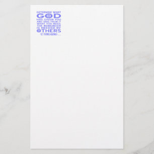 Aquinas Quote Look What God Given You Blue Stationery