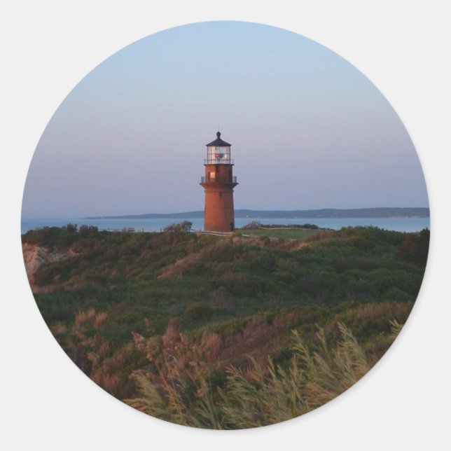 Aquinnah Sunset and Lighthouse Sticker (Front)