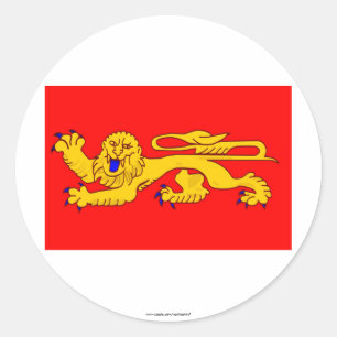 Aquitaine flag classic round sticker