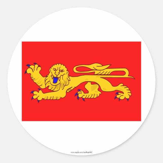 Aquitaine flag classic round sticker (Front)