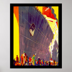 Aquitania Departing Poster