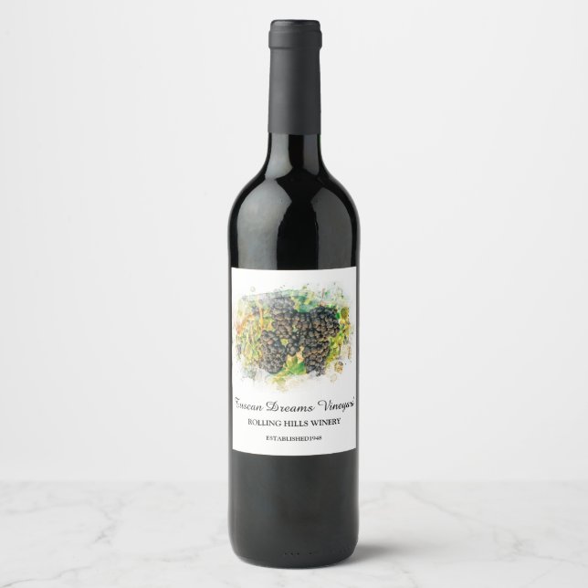 *~* AR21 Winery Wine Cellar Grape Cluster Vineyard Label (Front)