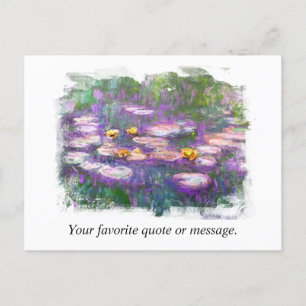 ** AR23 Monet Lily Pads Pond Fine Art Personalize  Postcard